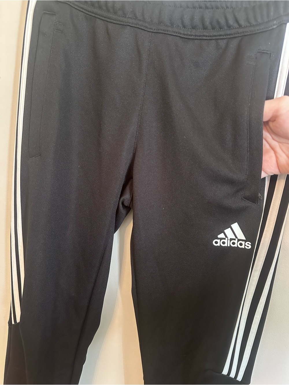adidas Women’s Black Jogger Pants with White Three-Stripes Size XS Athleticwear - Picture 3 of 3